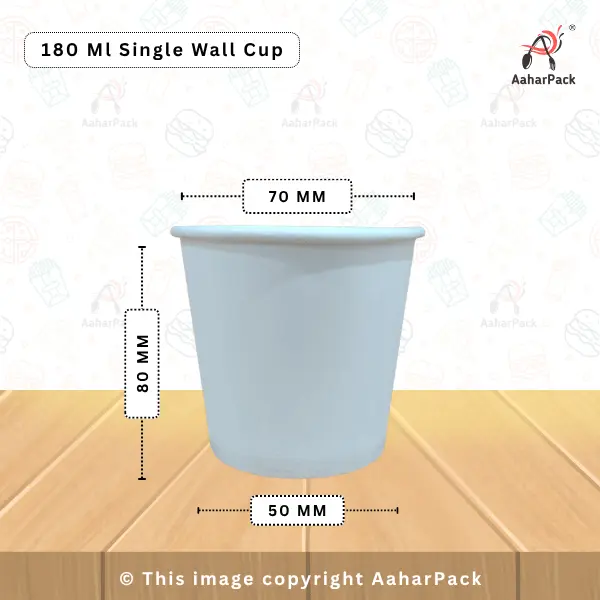 180 ML (6oz) Single Wall White Paper Cups – Pack of 2000 – Eco-Friendly Disposable Cups for Hot & Cold Beverages